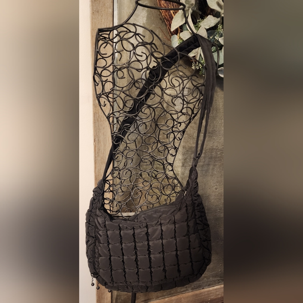 Black Ruched Shoulder Bag